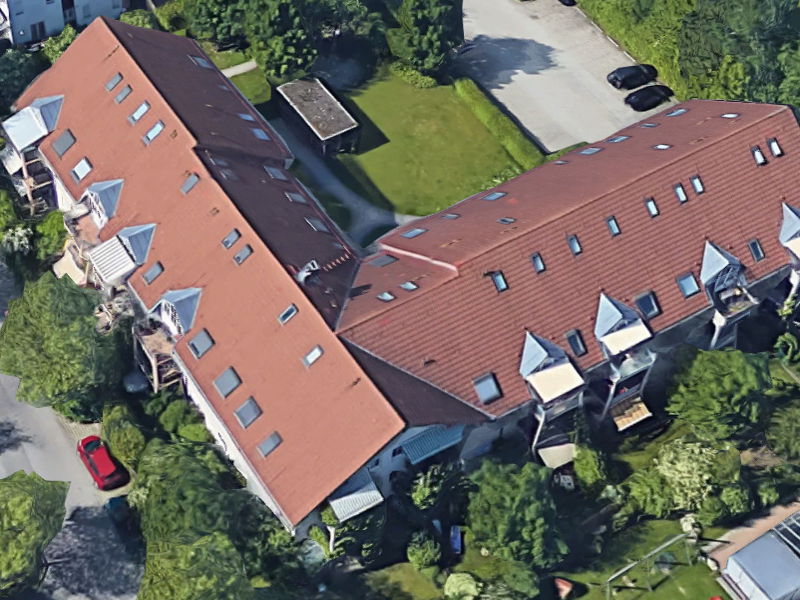 Referenz des Ingenieurbüros Dr. Gauch, München – Wohnanlage in Aschheim bei München (Draufsicht)